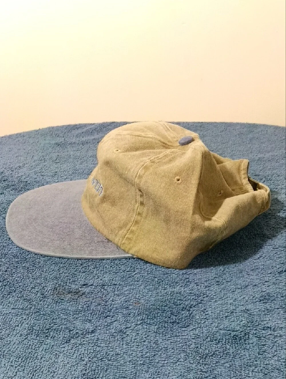 Vintage Baldwin Two-Tone Cotton Cap - Olive Crown & Blue Brim
